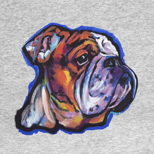 English Bulldog Dog Bright colorful pop dog art by bentnotbroken11